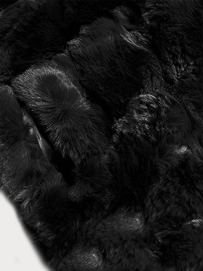 DŁUGA KAMIZELKA FUTRZANA DAMSKA CZARNA (BR9747-1)