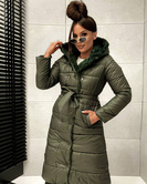 2w1 khaki zimowa kurtka - futro