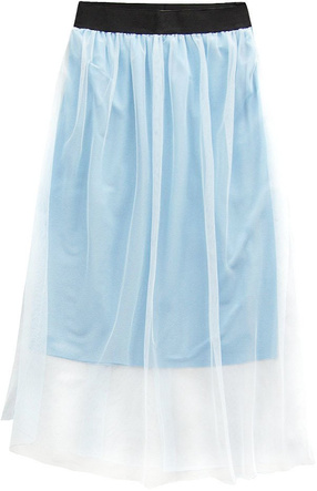 ZWIEWNA SPÓDNICA O DŁUGOŚCI MIDI BŁĘKITNA (96ART)