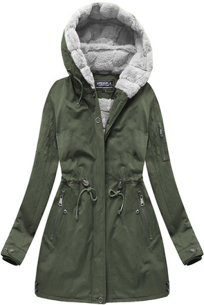 CIEPŁA PARKA ZIMOWA DAMSKA KHAKI (XW807BIGX)