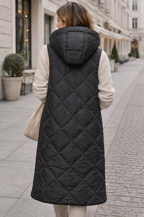 Czarna długa kamizelka oversize