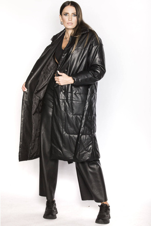 Płaszcz z paskiem oversize czarny