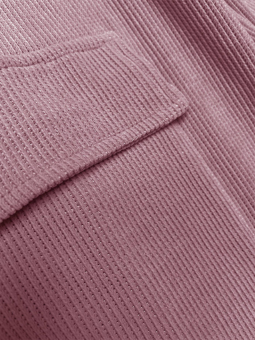 Różowy komplet dresowy damski – bluza ze stójką (wafel) + spodnie z kieszeniami