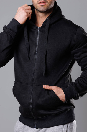 Czarna bluza męska z kapturem