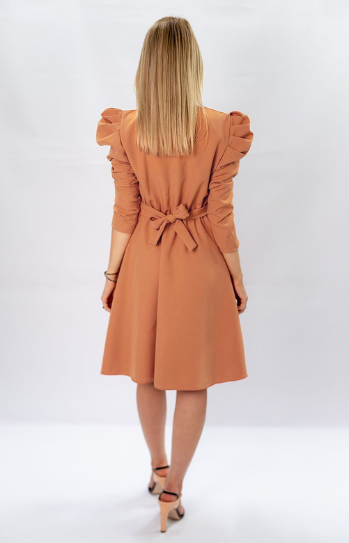 ORANGE ELEGANT TIE DRESS (565ART)