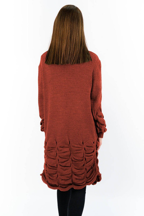 JUMPER WITH RUFFLES BRICK-RED (126ART)