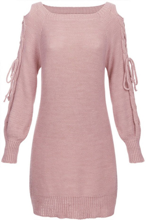 LACE-UP SHOULDER JUMPER VINTAGE PINK (113ART)