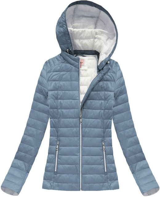 QUILTED HOODED JACKET LIGHT BLUE (1828BIG)