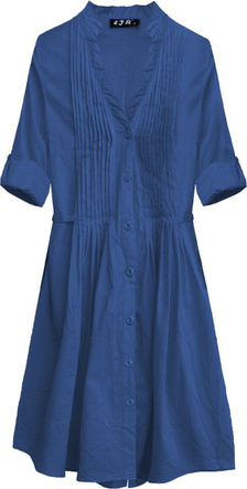 LONGLINE CRUSHED COTTON SHIRT BLUE (1043)