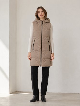 Kamizelka cappuccino z kapturem