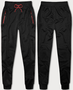 Dresy męskie z kolorowymi zamkami czarne (8K220-3)