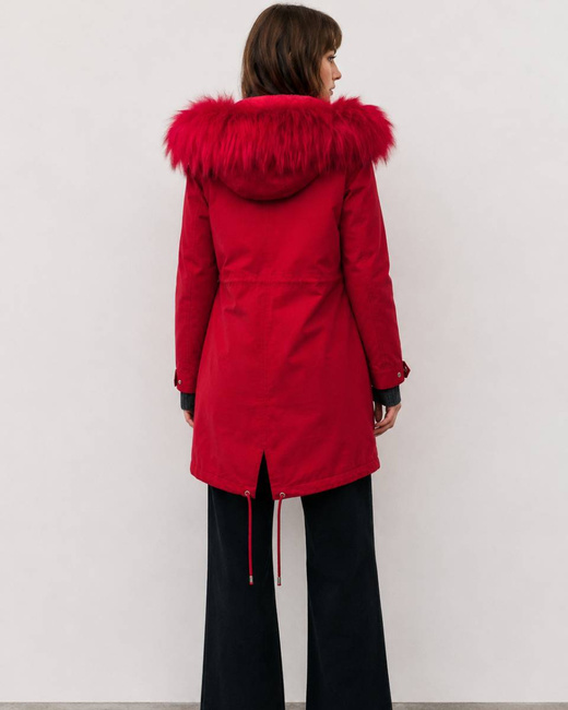 PARKA MIT UNTERFUTTER UND KAPUZE ROT (7600)