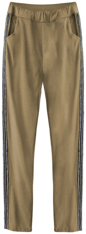 BAUMWOLLE HOSE MIT SEITLICHEM STREIFEN KARAMELL (193ART)