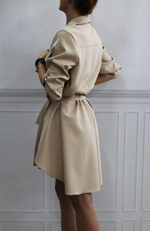 KLEID MIT TASCHEN BEIGE (267ART)