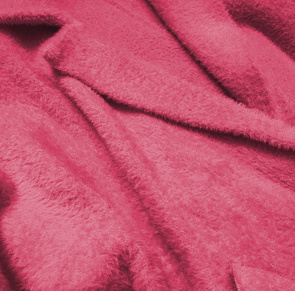 Fuksjowy płaszcz wełniany typu alpaka ze ściągaczami