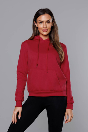Damska bluza z kapturem czerwona