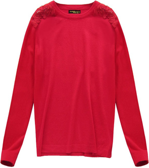 SPITZEN PULLOVER ROT (P102)