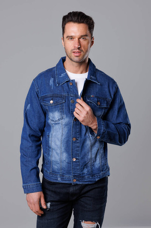 Męska kurtka jeansowa kurtka w kolorze granatowym