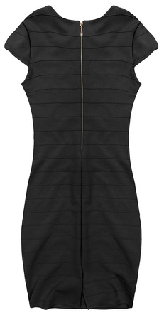 ZIP BACK BANDAGE DRESS BLACK (210F)