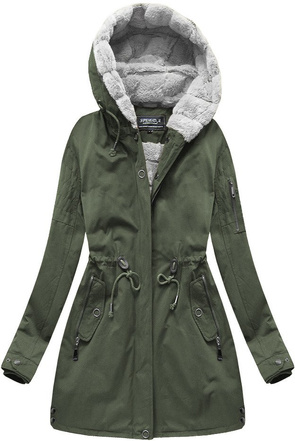 CIEPŁA PARKA ZIMOWA DAMSKA KHAKI (XW807BIGX)