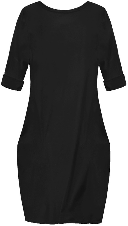 OVERSIZE KLEID MIT AUFSCHRIFT SCHWARZ (144ART)