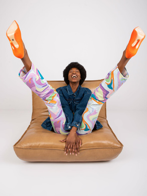 Oversizowa kurtka damska jeans ciemny niebieski