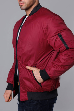 Bordowa męska kurtka typu bomber