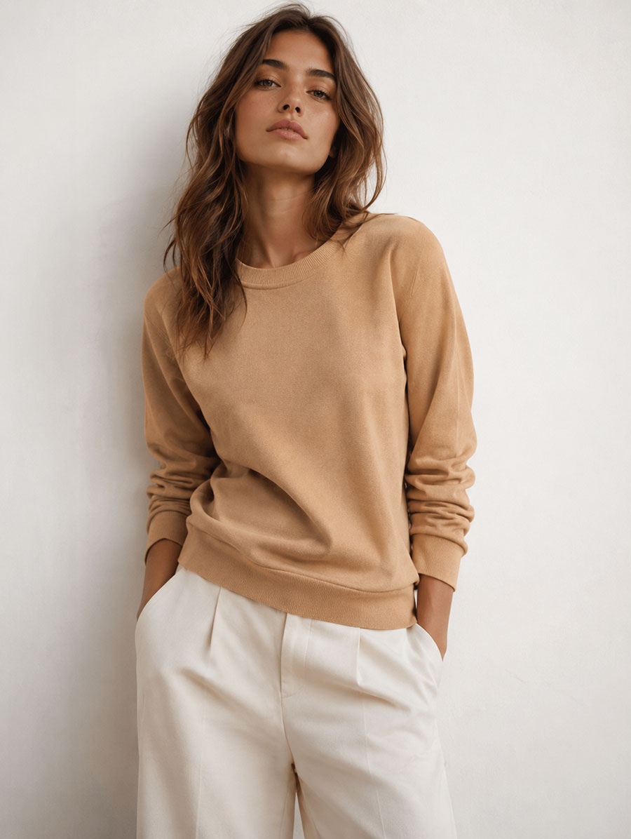 Dresowa bluza za ściągaczami nude-160