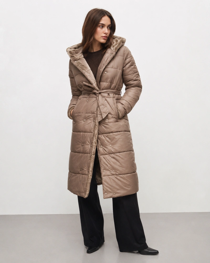 LONG JACKET WITH HOOD BLACK (PM7231)