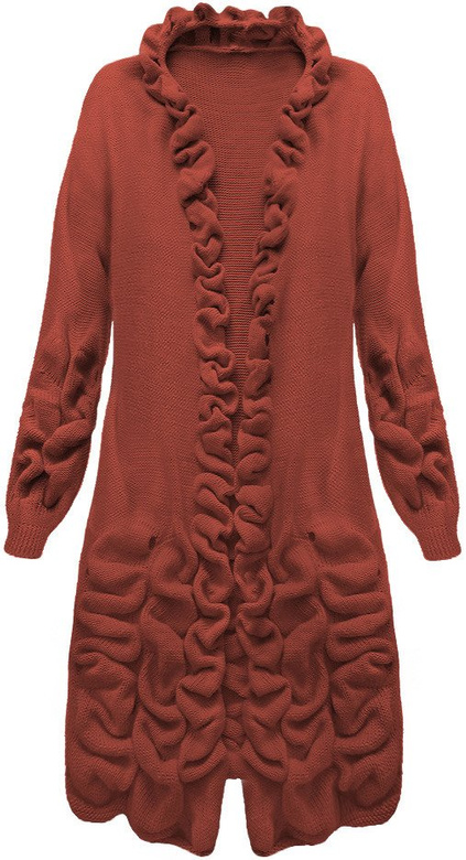 JUMPER WITH RUFFLES BRICK-RED (126ART)