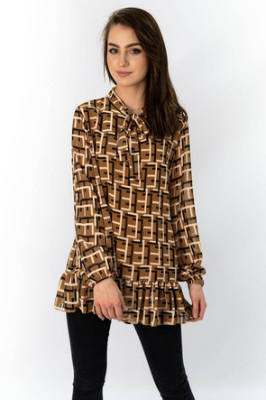 CHIFFON DRESS BROWN (236ART)