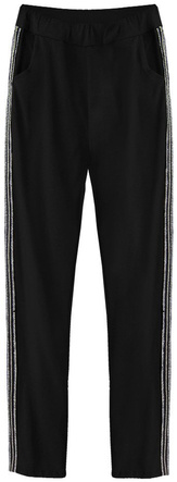 BAUMWOLLE HOSE MIT SEITLICHEM STREIFEN SCHWARZ (193ART)
