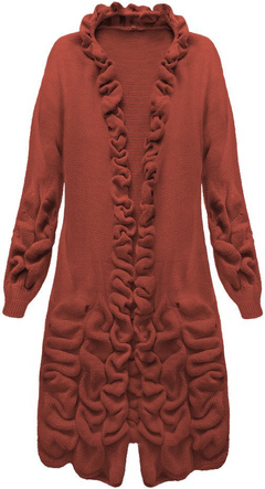 JUMPER WITH RUFFLES BRICK-RED (126ART)