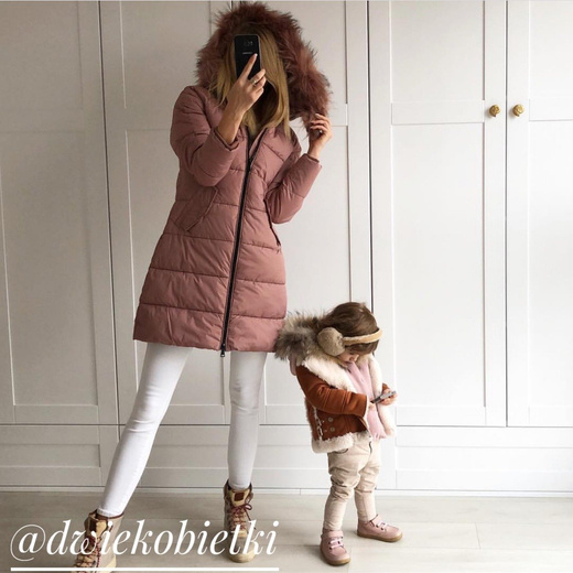 LANGE WINTER JACKE MIT KAPUZE FUCHSROT (7751)