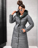 2w1 grafitowa zimowa kurtka - futro