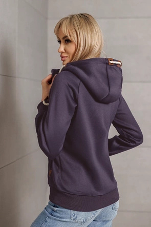 Klasyczna rozpinana bluza z kapturem fioletowa