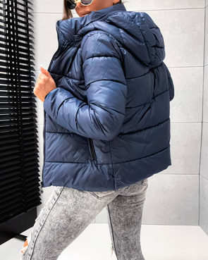 Klasyczna puchowa kurtka zimowa granat