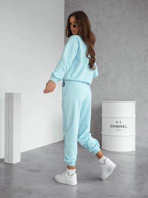 Niebieski bawełniany dres damski