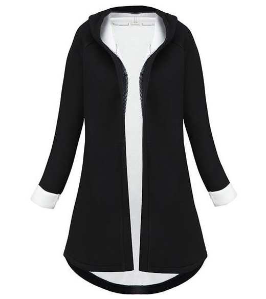 NEOPRENE HOODED BLAZER BLACK+WHITE (8008-1)