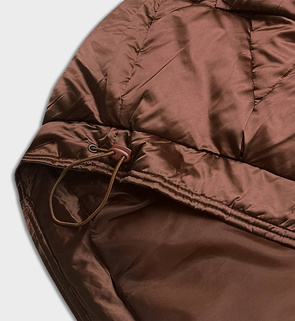 Luźna kurtka z kapturem brązowa