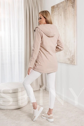 Kurtka z kapturem i troczkami jasny beż