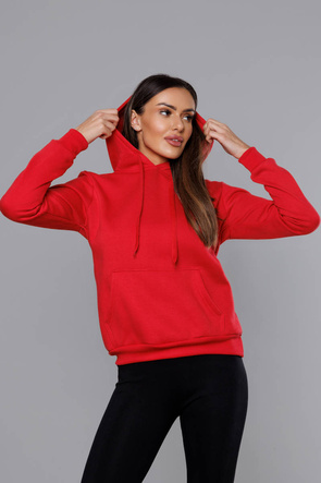 Damska bluza z kapturem czerwona