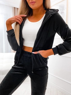 Zestaw bluza + spodnie dresowe welur czarny