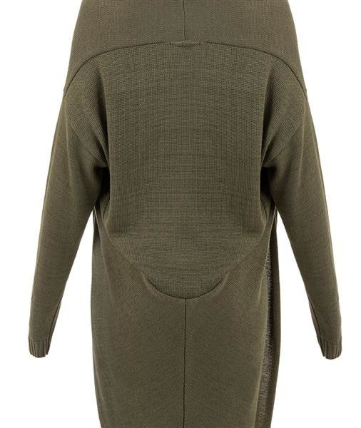 DŁUGI SWETER Z KOŁNIERZEM KHAKI (SW88)