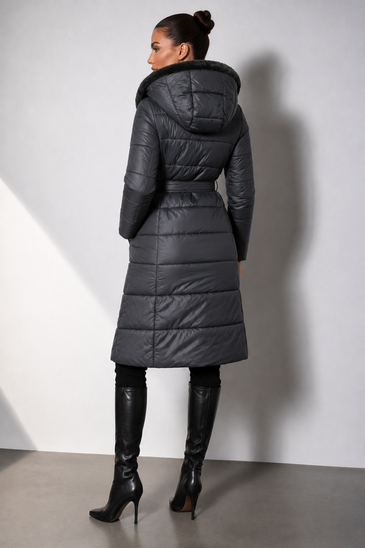 LONG JACKET WITH HOOD BLACK (PM7231)