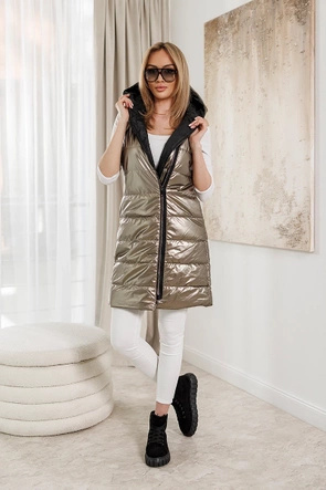 Złota kamizelka z asymetrycznym zamkiem