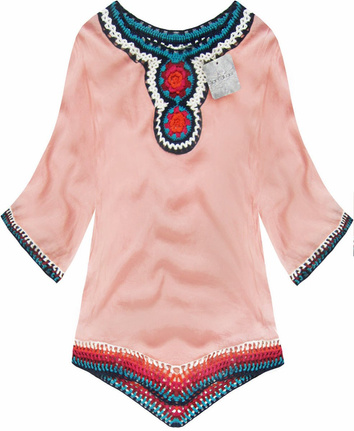 CROCHET DETAIL TOP PINK (ART11)