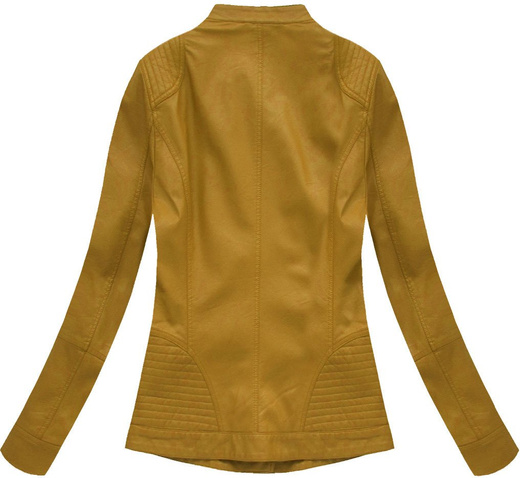 ECO LEATHER BIKER JACKET YELLOW (5233BIG)