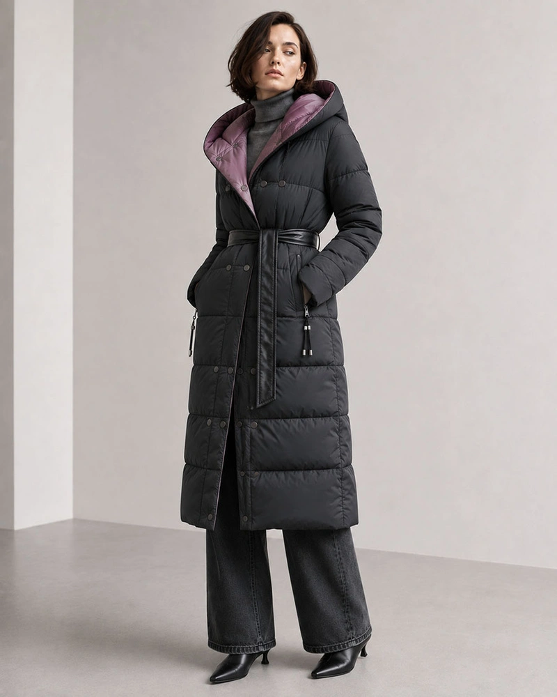 LANGE JACKE MIT HAUBE SCHWARZ (PM7231)