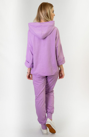 BAWEŁNIANY KOMPLET SPORTOWY DAMSKI LILAC (609ART)